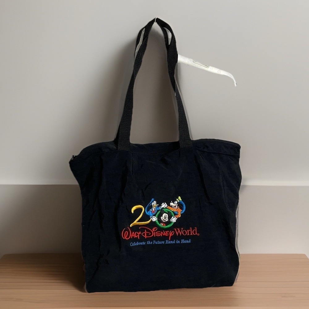 Walt Disney World 2000 Millennium Tote Bag Mickey Donald Goofy Embroidered